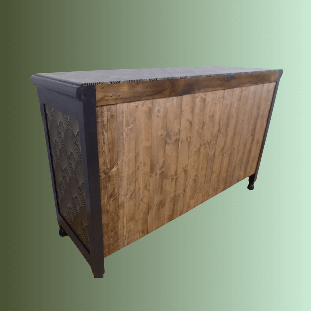 Dark Deco: Lounge Sideboard: Tudor Deco fusion in Charcoal, Gold & Black