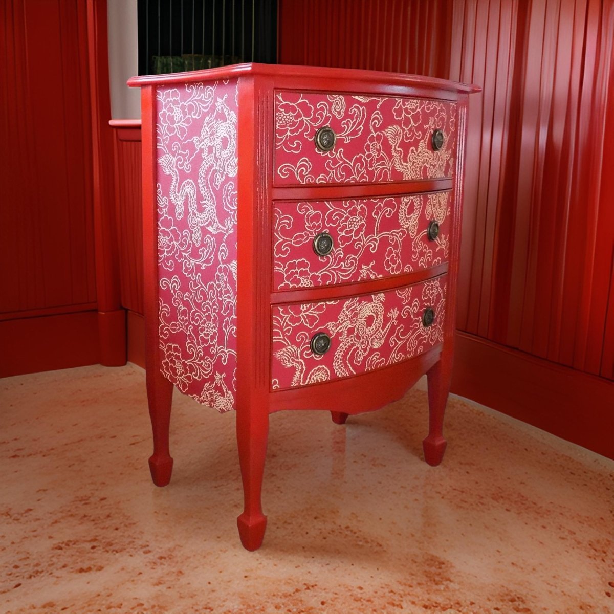 Red Dragon: Small to Mid-size 3 Drawer Dresser