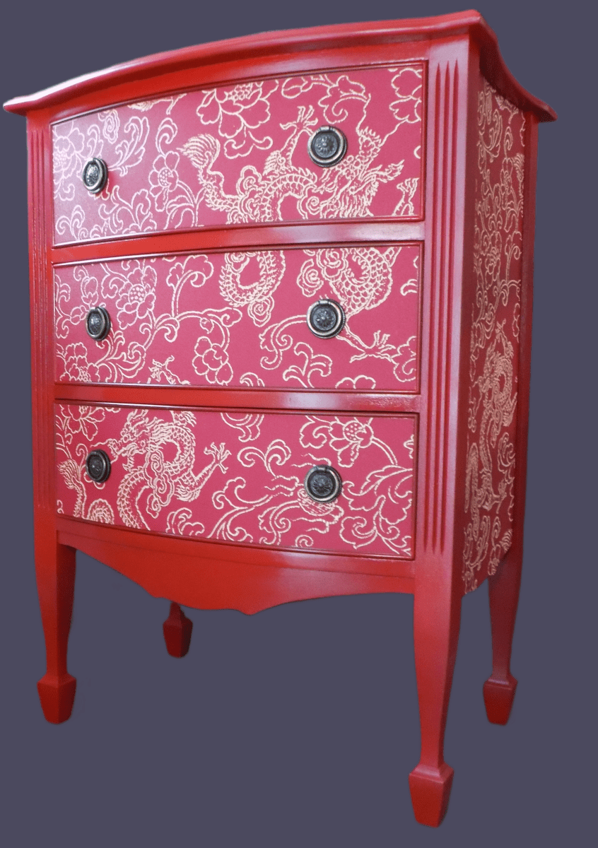 Red Dragon: Small to Mid-size 3 Drawer Dresser