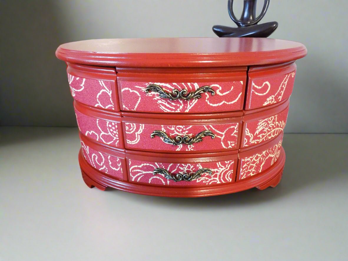 Large Oriental Style Jewellery Box (Red Dragon)