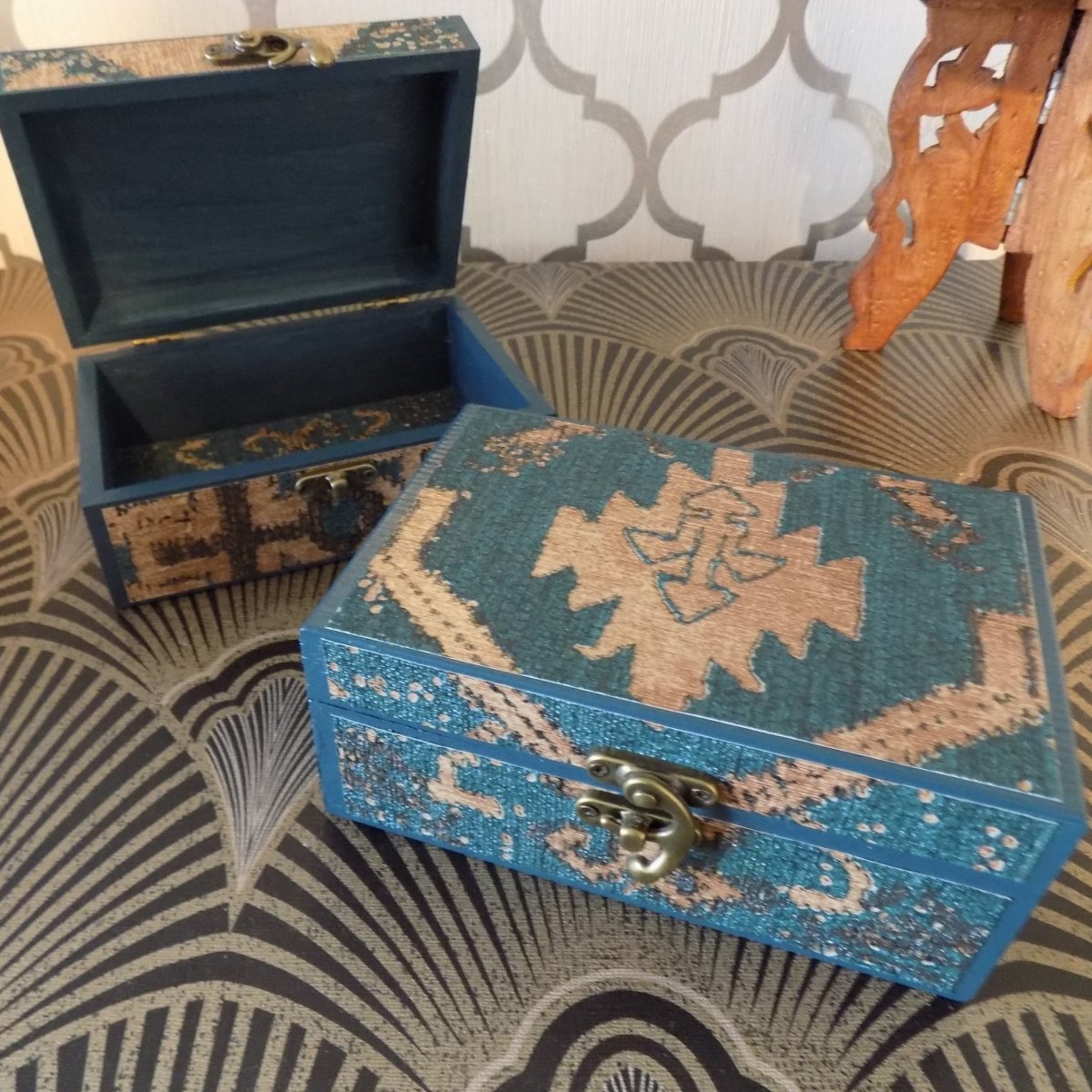 Oriental Style Blue Green Box (Small)