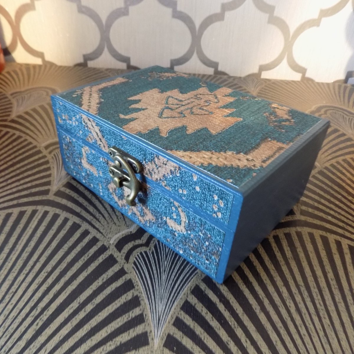 Oriental Style Blue Green Box (Small)