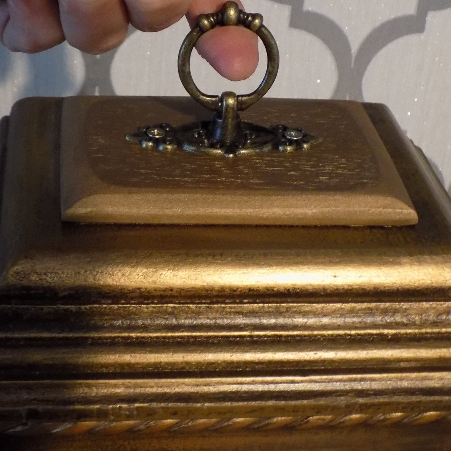 Harlequin Mantel Clock with Hidden Drawers