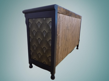 Dark Deco: Lounge Sideboard: Tudor Deco fusion in Charcoal, Gold & Black