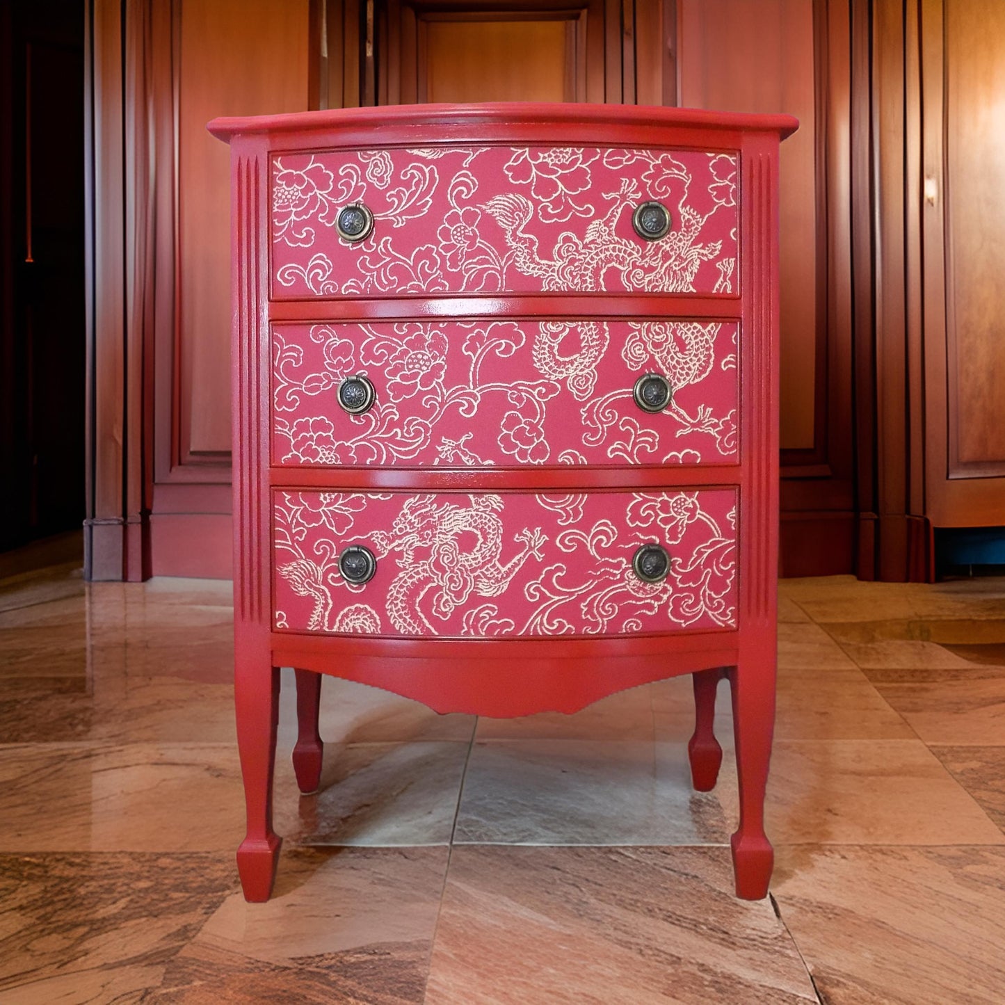 Red Dragon: Small to Mid-size 3 Drawer Dresser