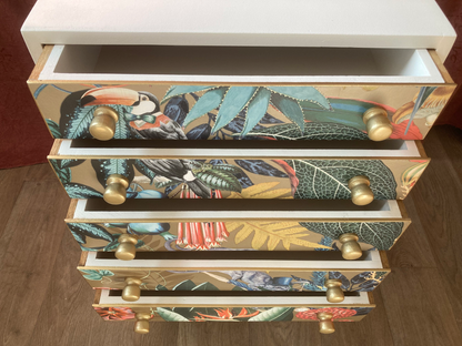 A Dream of Decoupage: Small Handmade Chest of Drawers